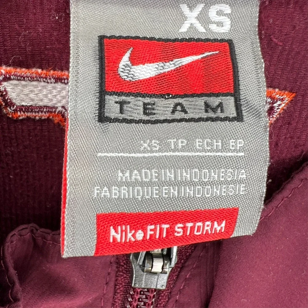 Vintage Y2k Nike Virginia Tech Hokies Basketball Full Zip Jacket Adult XS Maroon